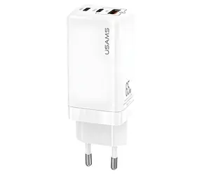 USAMS T33 biela / Nabíjačka / GaN 65W / 2x USB-C + USB-A / PD3.0