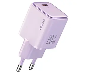 USAMS US-CC183 fialová / Nabíjačka / USB-C / PD 20W / GaN čip