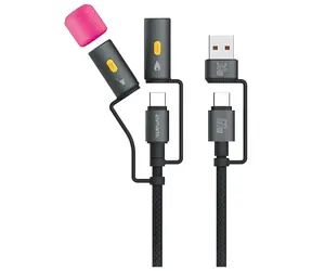 4smarts Explorer 4v1 čierna / Kábel USB-C / 60 W / 480 Mb/s / 1 m