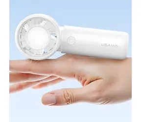 USAMS ICE01 biela / Vreckový ventilátor / 500mAh / 3 rýchlosti / LED indikácia batérie