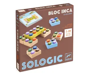 DJECO Logická hra Sologic Bloc Inca / Drevený hlavolam / 60 úloh / 16 dielikov / od 7 rokov
