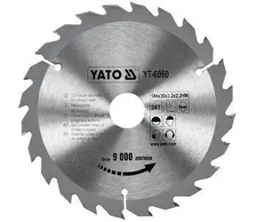 YATO Pílový kotúč na drevo 184x30 mm 24z / Pílový kotúč na drevo / Priemer 184x30 mm / Počet zubov 24