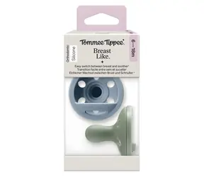 Tommee Tippee Cumlík Breast-like silikónový, Boy / 6-18 mesiacov / 2 ks / bez BPA