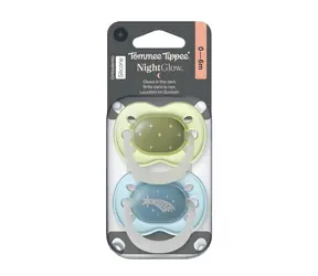 Tommee Tippee Night chlapčenský / Cumlík / silikón / svieti v tme / 0-6 m / 2 ks