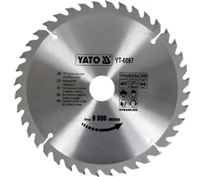 YATO Pílový kotúč na drevo 210x30 mm 40z / Pílový kotúč na drevo / Šírka rezu 3,2 mm / Otáčky 8000/min