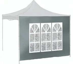 Cattara WINDOW šedá / Bočnice pre párty stan / 2x3 m / 420D / Vodeodolná