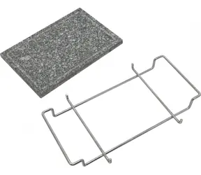 Grilovací kameň GRANIT L / Žula / 30 x 20 cm / Hrúbka 1,65 cm / Chrómovaný rám