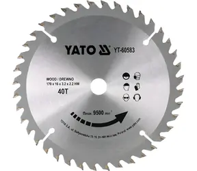YATO Pílový kotúč na drevo 170x16 mm 40z / Pílový kotúč na drevo / Šírka rezu 3,2 mm / Otáčky 9500/min