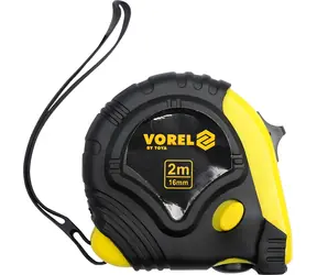 Vorel Meter zvinovací 2 m žlto-čierny / Meter zvinovací / šírka pásky 16 mm
