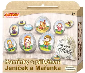 Kamene s príbehom Janko a Marienka / Kreatívna sada / so samolepkami / 10 kamienkov
