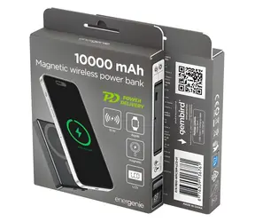 Powerbanka 10000 mAh čierna / Powerbanka / Power Delivery 20 W / bezdrôtové nabíjanie 15 W / LCD displej