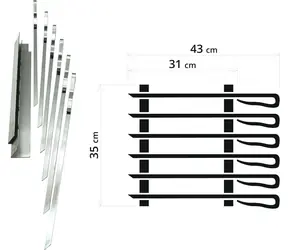 Cattara Grilovacia sada na špízy 43 cm 6 ks / Grilovacia sada na špízy / Nerezová oceľ / 6x ihla 43 cm