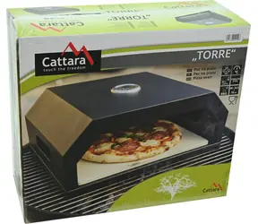Cattara Pec na pizzu TORRE / Nerezová oceľ / Kordieritový kameň 34x30 cm / Teplomer / 40x34,5x16 cm