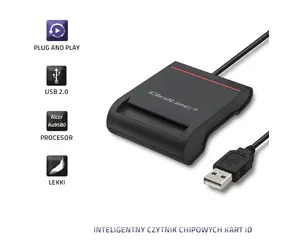 Čítačka čipových kariet ID USB 2.0 čierna
