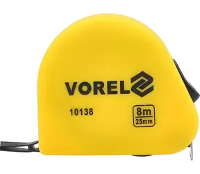 Vorel Meter zvinovací 8 mx 25 mm žltý / Meter zvinovací / 8 m / 25 mm / žltý