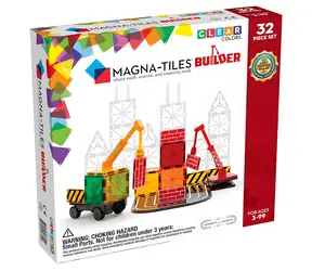 MAGNA-TILES Magnetická stavebnica Builder / 32 dielikov / s magnetickými žeriavmi