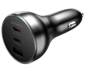 4smarts VoltRoad Ultimate 160W čierna / Autonabíjačka / 2x USB-C + USB-A / USB-C PD 100W / 12V/24V vozidla / Quick Charge