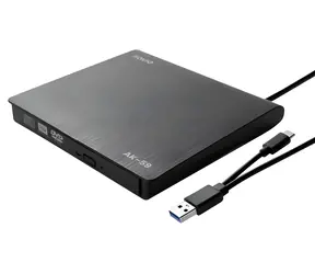 AK-59 čierna / Napaľovačka DVD±RW / Externá / Slim / USB-C/USB-A