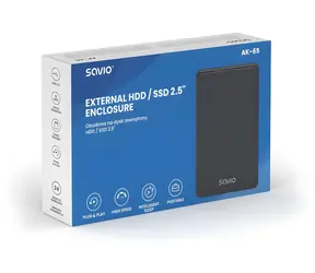 Akasa AK-65 čierna / Externý box pre 2,5" HDD/SSD / USB 3.0