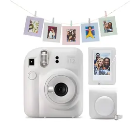 Fujifilm Instax Mini 12 Mega Pack Clay White / Instantný fotoaparát / puzdro + album + 10 kartičiek