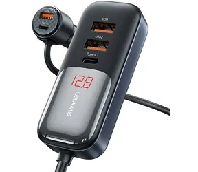 USAMS C40 US-CC213 čierna / Autonabíjačka / 5 portov / 3x USB / 2x USB-C / 165W / PD, QC