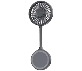 USAMS LiFE LU02 čierna / Mini ventilátor / Magnetický držiak na mobil / Ohybný krk / 900 mAh