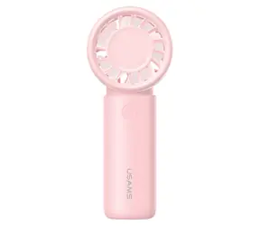 USAMS ICE01 ružová / Vreckový ventilátor / 3 rýchlosti / 500 mAh / LED indikácia batérie