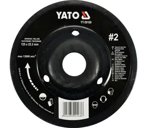 YATO Rotačná rašpľa uhlová 125 mm jemná typ 2 / Rašpľa / Upínací otvor 22,2 mm / Max. 13000 min-1