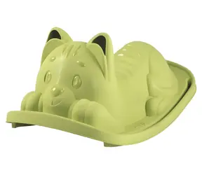 Hojdačka v tvare mačky zelená / Hojdačka / Nosnosť 50 kg / Anti-UV plast / 35 × 78 × 38 cm