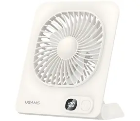 USAMS ZB363 biela / Stolný ventilátor / Magnetický / 3 rýchlosti / 2000mAh
