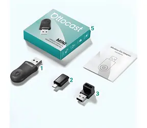 Ottocast CA505-T Mini čierna / Bezdrôtový adaptér 2v1 / CarPlay&Android / Wi-Fi 5GHz