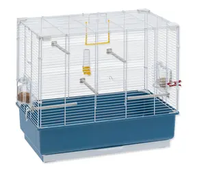 Ferplast Rekord bielo-modrá / Klietka pre papagáje a exoty / 60x32,5x57,5 cm / vysúvacie dno / s výbavou
