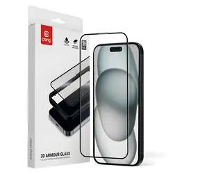 Crong 3D Armour Glass / Ochranné sklo / tvrdené 9H / pre Apple iPhone 15/16 / s inštalačným rámčekom