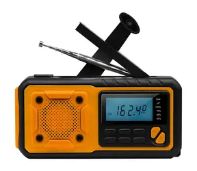 Núdzové rádio s kľukou, solárom a powerbankou / Rádio / AM/FM/SW / IPX3 / LED svietidlo / powerbanka 4000 mAh