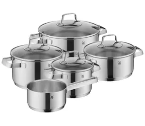 WMF Belmonte / Sada hrncov / 5 dielov / nerezová oceľ Cromargan / indukcia
