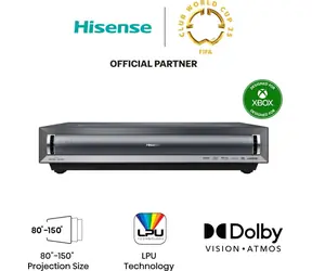 Hisense PX3 čierna / Laserový projektor / 4K UHD / krátky vrh / 2800 ANSI lm / HDR10 / Wi-Fi