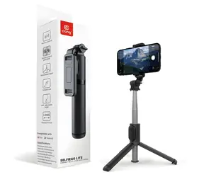 Crong SelfieGo / Selfie tyč / Trojnožka / Bluetooth spúšť / 20-101 cm