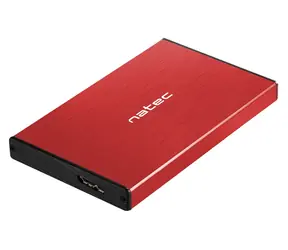 Natec Rhino GO červená / Externý box / 2,5" SATA HDD / SSD / USB 3.0 / hliníkový
