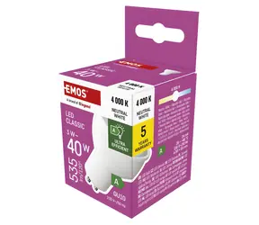 Emos Classic MR16 3W GU10 / Žiarovka / náhrada za 40W / neutrálna biela / 535 lm