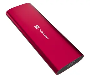Natec RHINO M.2 NVMe Lite rubínovo červená / Externý box pre SSD / M.2 NVMe / Hliníkové telo / USB-C / 10 Gbps