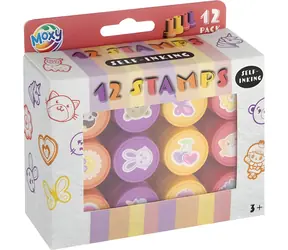 MOXY Pečiatky Zvieratká dievčenské / 12 ks / Samonamáčacie