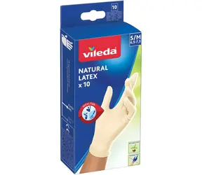 Vileda rukavice z prírodného latexu S/M / Rukavice / biela / 10 ks