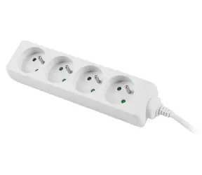 Lanberg PS0 biela / Predlžovací prívod / 4 zásuvky / 1,5 m / 230 V / bez vypínača