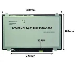 14" SIL LCD panel FHD IPS matný / LCD panel pre notebook / 1920x1080 / 30 pin / úchyty hore a dole