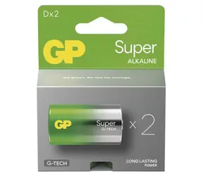 GP Super D / Alkalická batéria / LR20 / 2 ks