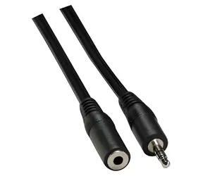 OEM Predlžovací audio kábel Jack 3,5 mm (M) - Jack 3,5 mm (F) čierna