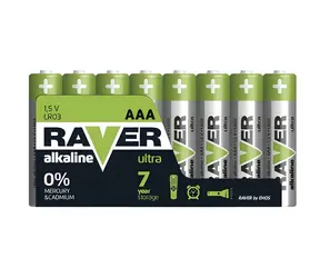 Raver B79118 / Alkalická batéria AAA (LR03) / 8 ks