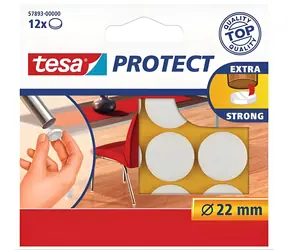 Tesa Protect plstený klzák okrúhly hnedý / O 22 mm / Samolepiace plsť / 12 ks