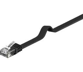 PremiumCord Plochý UTP CAT6 2m čierna / Patch kábel / RJ45-RJ45 / 250 MHz