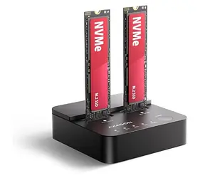 Axagon ADSA-M2C22L / Dokovacia a klonovacia stanica / 2x M.2 NVMe SSD / USB-C 20Gbps / čierna